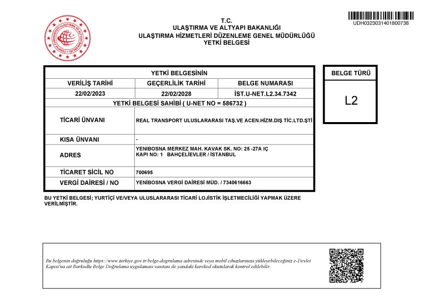 L2 Yetki Belgesi